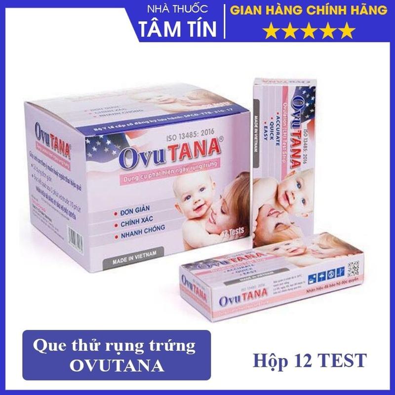 Dụng cụ phát hiện ngày rụng trứng, dụng cụ que thử thai Ovutana – Combo 12 que