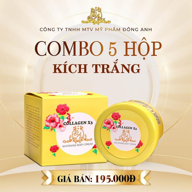    Combo 5 hộp giá sỉ - có quà  Kem Kích Trắng Collagen X3 - Mỹ Phẩm Đông Anh Nguyễn Huỳnh Như 