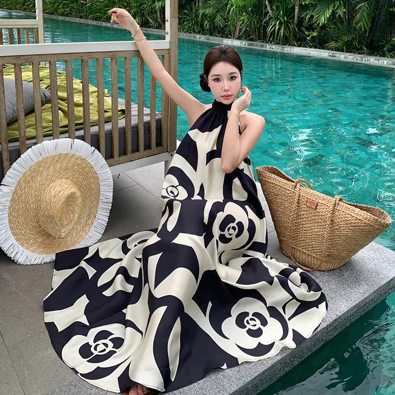 Ship immediately] Camellia Halter Dress Women's Summer High-Grade Loose  Printed Dress Casual Womenswear Lingerie Casual Wear Lady Comfort Chic  Elegant Maxi Sleeveless Dresse Gowns Bohemian Boho - TikTok Shop Philippines