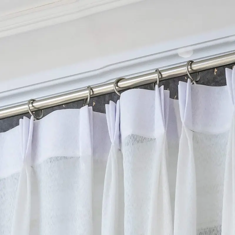 Vòng rèm kim loại, 40 chiếc, cho rèm và cực, vòng mắt xích trượt treo, đường kính trong 32mm, màu bạc 4