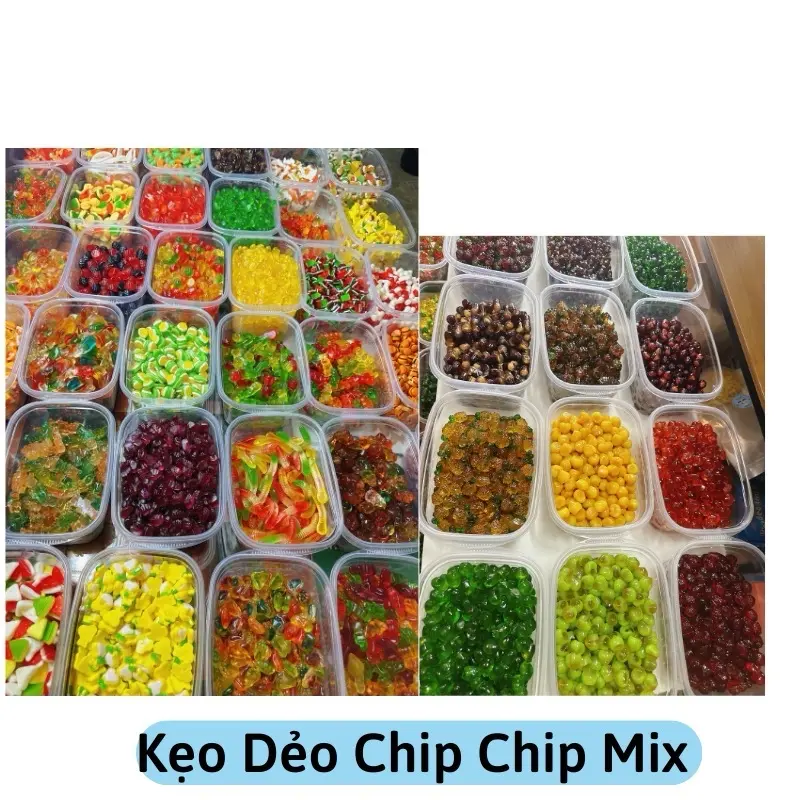 1Kg KẸO DẺO MIX HƠN 100 VỊ TRÊN LIVE.(có chip dẻo,bóc vỏ,phủ đường,chip nhân).Được lựa vị theo yêu cầu trên live 22h,đơn off live thì ghi chú lại giúp shop,nếu không ghi chú shop sẽ mix Full Vị