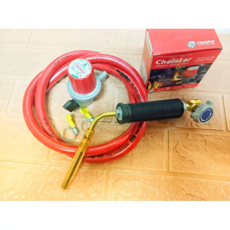 1 set paket komplit Kepala Torch Manual Blow Torch Alat Las Gas Lpg stang las