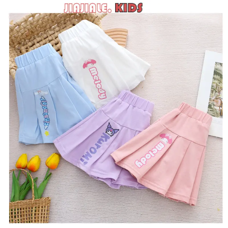Girl's SANRIO Pleated skirt kids Kuromi Melody Cinnnamoroll Short Skirt Pants
