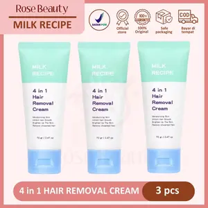 [3 PCS] MILK RECIPE 4 IN 1 HAIR REMOVAL CREAM 70 GRAM CREAM WAXING PERONTOK BULU Niacinamide Wax