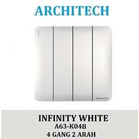Gambar Architech Infinity A63-K04B White Saklar Hotel/ Cetekan 4 Gang 2 Arah - 4GANG 2ARAH dari ARCHITECH INDONESIA Kota Administrasi Jakarta Utara 1 Tokopedia