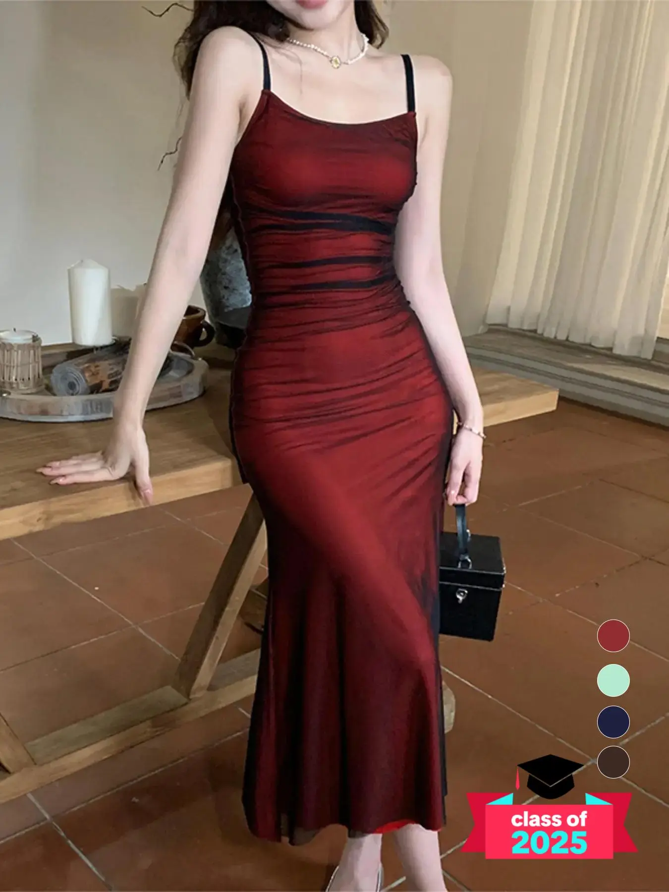 Women's Plain Cami Dress, Elegant Bodycon Dress for Party Club Dating Wear, Party Dresses, Dresses for Women, Ladies Clothes for All Seasons, Summer Dresses 2025, Vacation Dresses, Clothing