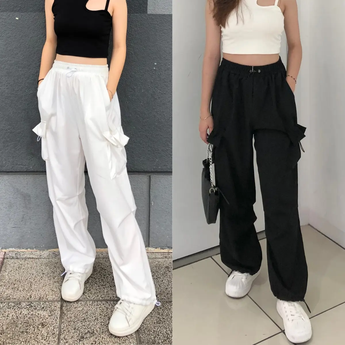 Quần dù túi hộp unisex kiểu jogger ống rộng quần cargo pants nam nữ phong cách slow năng động trẻ trung LCH