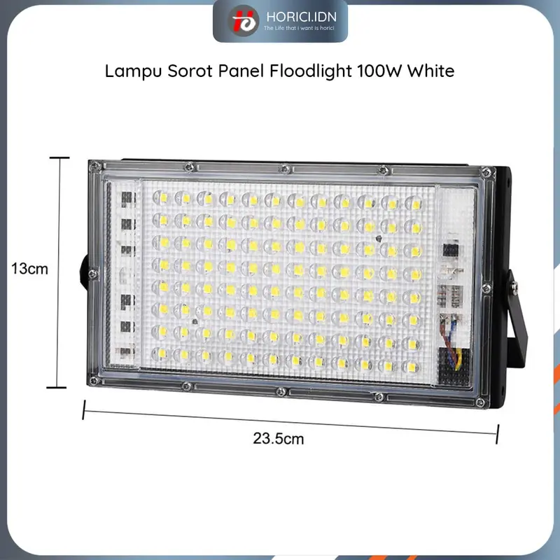 HORICI LAMPU SOROT / LAMPU PANEL LED FLOODLIGHT 100W WHITE / WATERPROOF 6