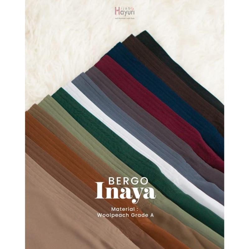 HIJAB HAYURI BERGO INAYA BERGO NONPED WOOLPEACH PREMIUM GRADE A 7