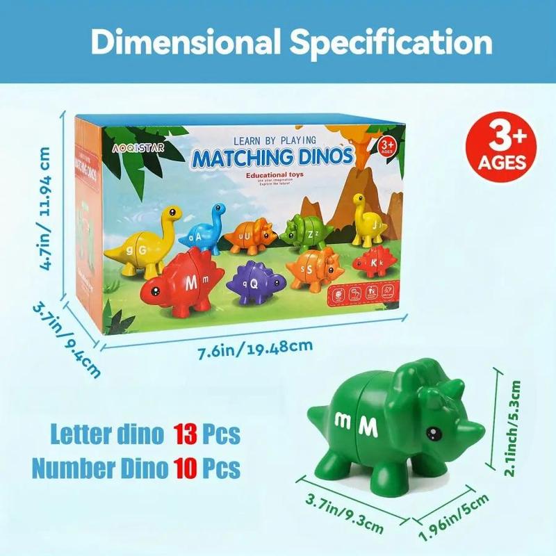 Product Introduction of Dinosaur Matching Game Toy, 1 Set Numbers/Alphabet Matching Game Toy, Educational Montessori Toy for Kids 13