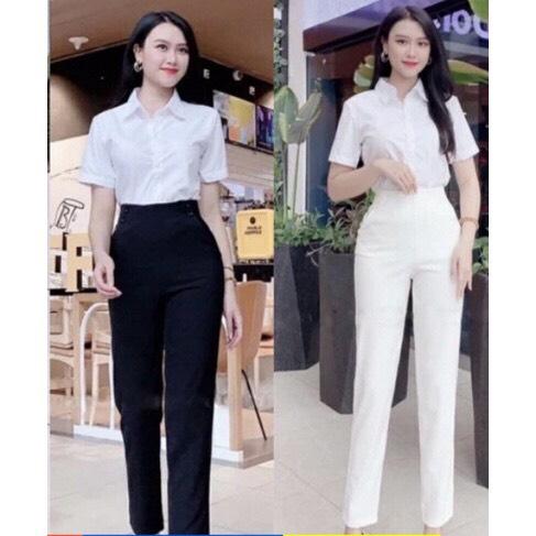Quần baggy nữ lưng cao ,Quần Tây Công Sở Cạp Cao Khóa Sườn Mã Mới Mặc Đi Học Đi làm 0