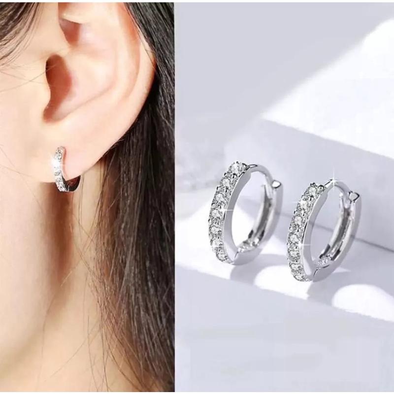 ANTING DESY TITANIUM SILVER MOTIF PERMATA ANTI LUNTUR ANTI KARAT Earrings 2