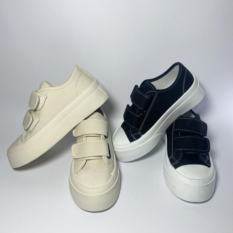 Giày thể thao lười 2 quai dán tiện lợi thời trang nam nữ 5011 Mũi tròn  Đế phẳng Sneaker Shoes