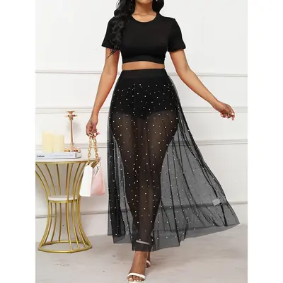 Top And Skirt Set Allegra K Tropical Piece Outfits For Women's