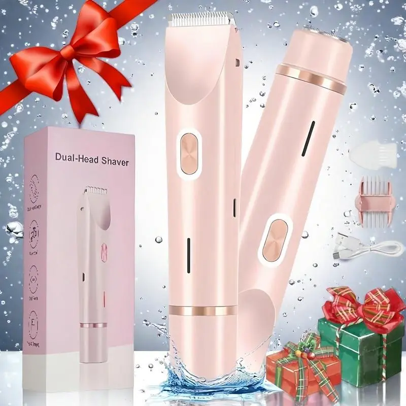 Electric Bikini Trimmer for Women, 1 Box Rechargeable 2 in 1 Body & Facial Hair Removal, Waterproof Wet & Dry Use Trimmer for Women