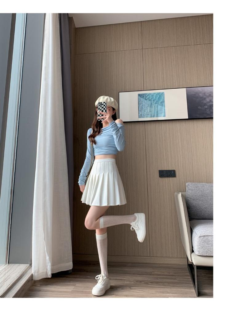 Product Introduction of Chân Váy Xếp Ly, Chân Váy Đồng Phục JK, Chân Váy Nửa, Chân Váy Mùa Xuân / Mùa Hè, Eo Co Giãn, Kéo Dài, Quần An Toàn, Có Khóa Kéo 19