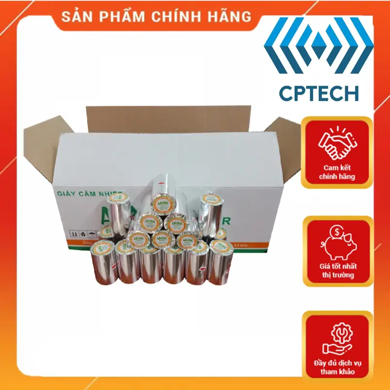 100 cuộn = 1 thùng giấy in nhiệt K80 x45 AKIRA chính hãng 0