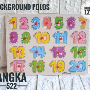 Mainan edukasi anak puzzle knob kayu wooden puzzle alfabet angka