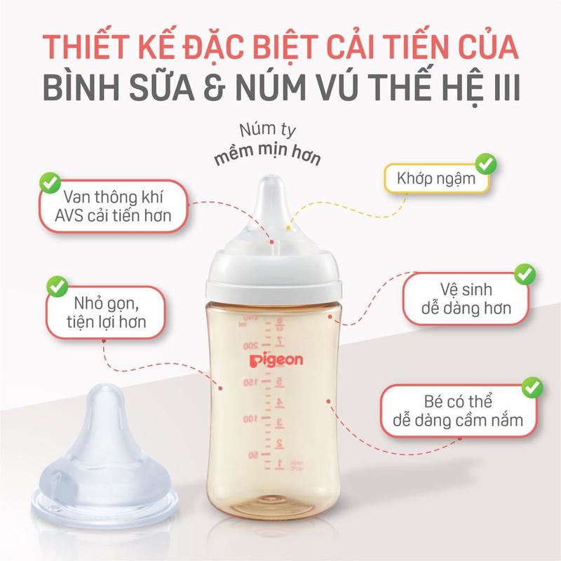 Bình Sữa Pigeon PPSU Softouch Baby-Friendly World 160ml/240ml - Nhiều Hoạ Tiết 2