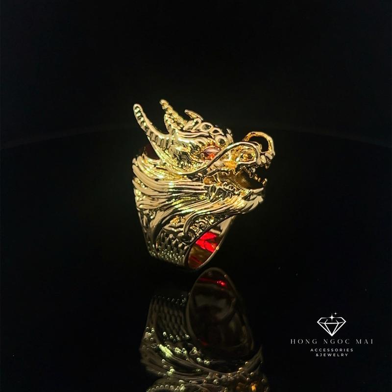 NA136 Nhẫn nam có lót lòng thiết kế hình ĐẦU RỒNG sang trọng cao cấp HNM