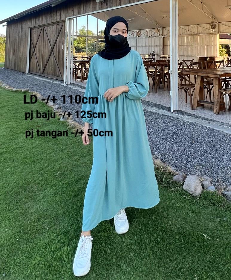 Product Introduction of KINAN MIDI DRESS CRINKLE POLOS // dress crinkle//dress wanita remaja simple elegan kekinian//dress terbaru 2023i 0