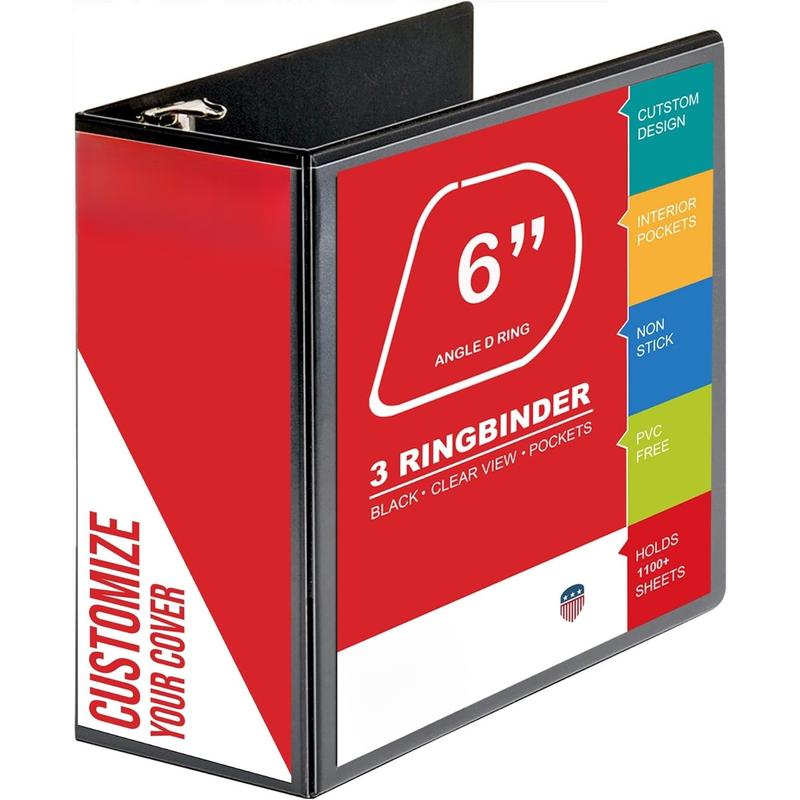 6 Inch 3 Ring Binder with Locking Angle D Rings, Professional Heavy ...