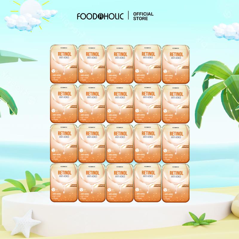 COMBO 20 Mặt Nạ Retinol Hỗ Trợ Giảm Mụn Foodaholic 23ml miếng
