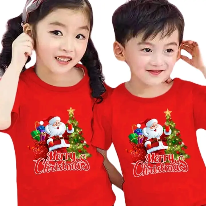 Kaos Anak Laki/Cewek Lengan Pendek Distro MERRY CHRISTMAS UNISEX Santai - Baju Anak Laki-Laki Perempuan Model Retro Street Style Minimalis - Fashion
