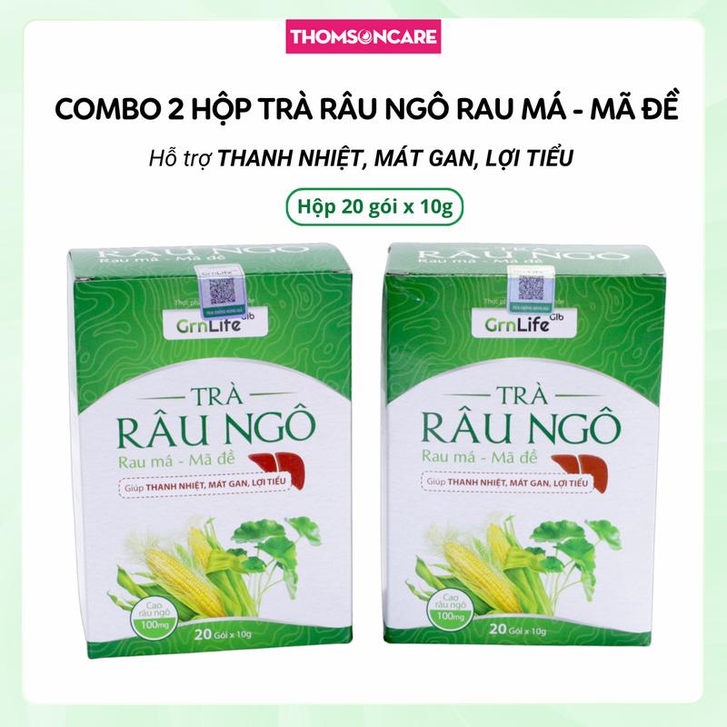Combo 2 hộp Trà râu ngô rau má mã đề - Hộp 20 gói hỗ trợ thanh nhiệt, mát gan, lợi tiểu cho người nóng trong, mụn nhọt Nước Trà Tea