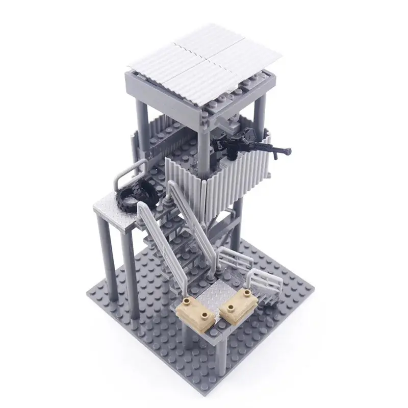 WW2 Military Army Soldiers World War 2 Observation Tower Sentry Scene Model MOC DIY ​ Building Blocks Bricks Toys For Children