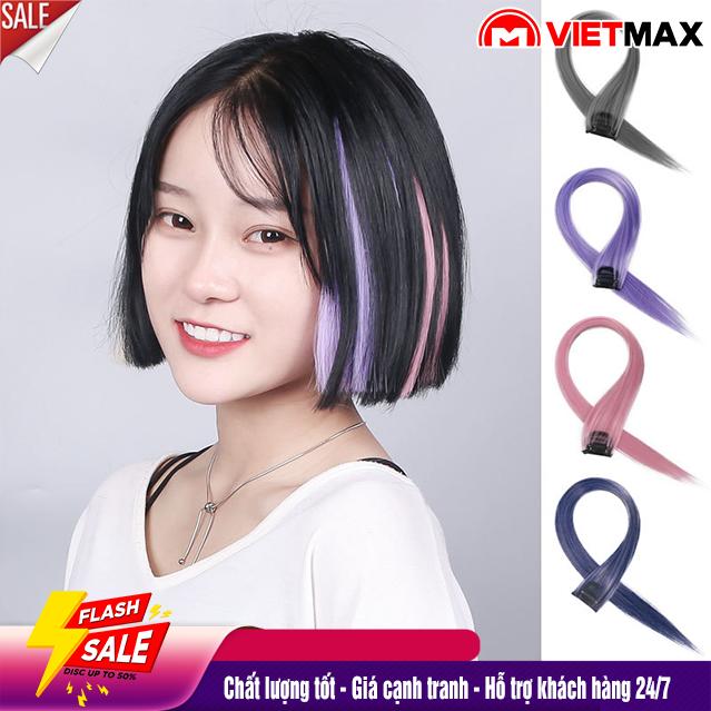 Tóc Giả Kẹp HighLight, Tóc Nối Dạng Thẳng Nhuộm Ombre Phong Cách Hàn Quốc