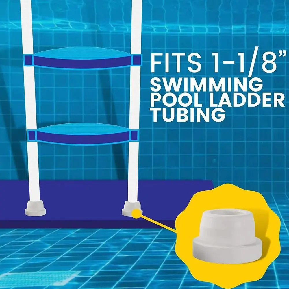 2pcs Replacement White Ladder Bumper Inground Tubing Ladder Rubber Plug Pool Steps Bumper Cap Swimming Pool