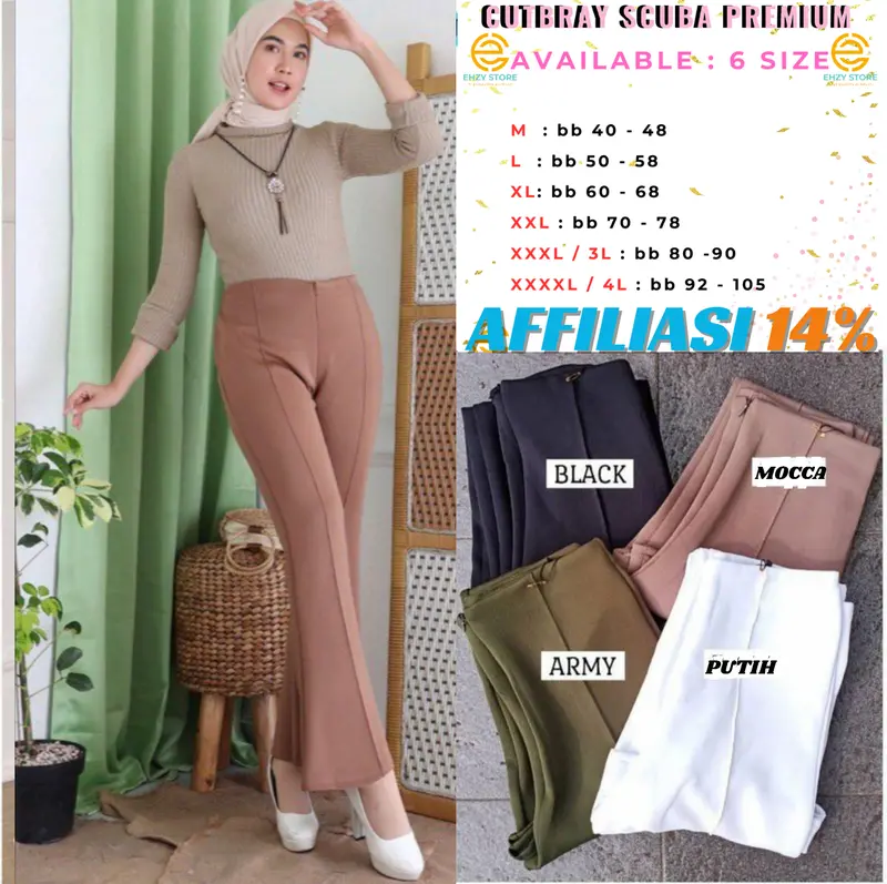 CUTBRAY SCUBA PREMIUM wide leg / Celana Fashion Wanita / Celana Termurah / Scuba / Celana Kerja Wanita / Celana Panjang Wanita lembut  tebal  melar  kulot  nyaman..