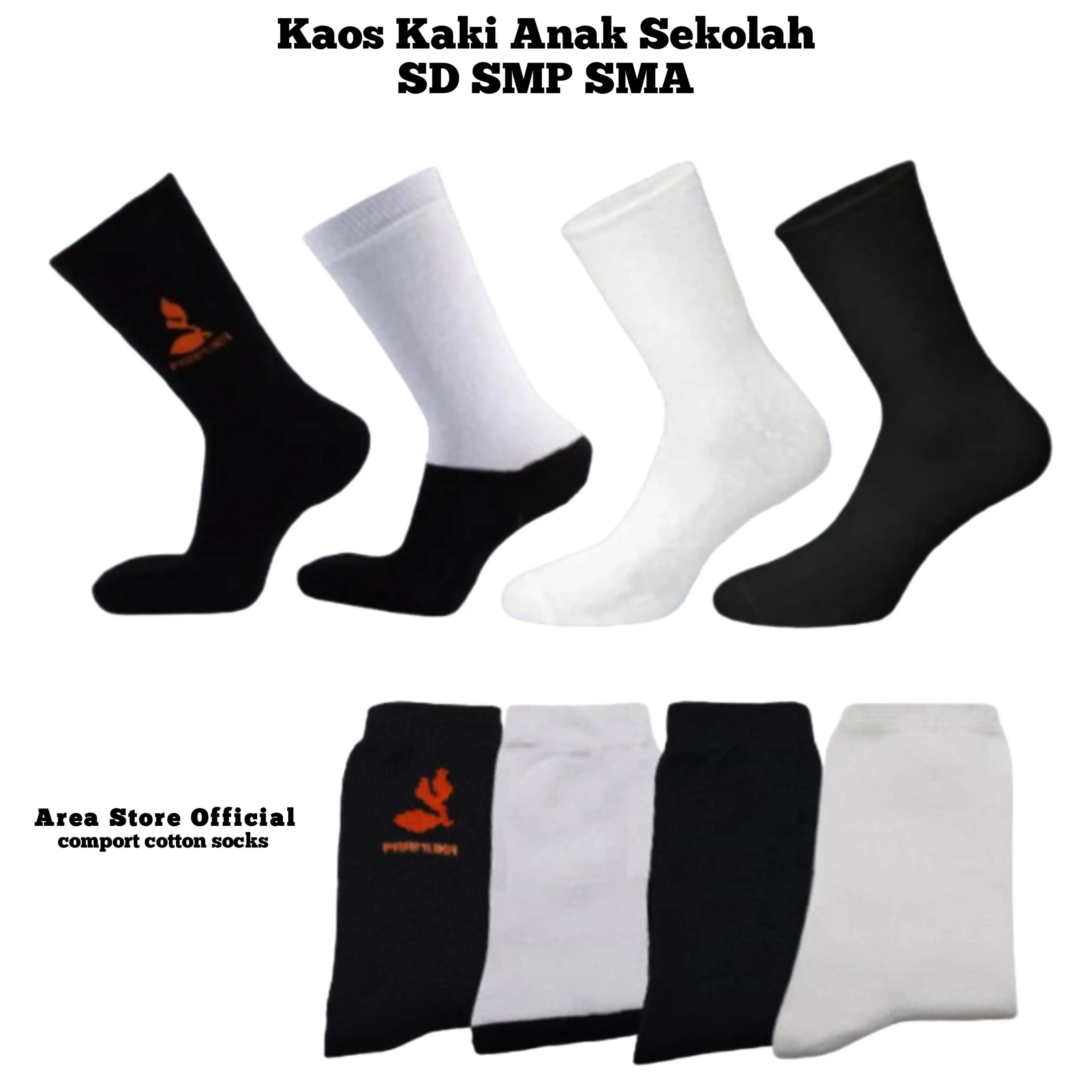 Kaos  Kaki Anak Sekolah SD SMP SMA Formal Pria Dan Wanita Murah Polos Fashion