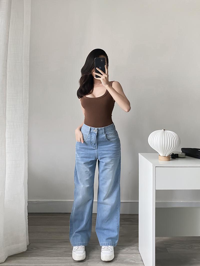 Product Introduction of M4 - GuZ Club - Quần Jeans dài Wash cạp cao ống rộng tôn dáng form unisex nam nữ có túi Mensswear Menswear Pants 7