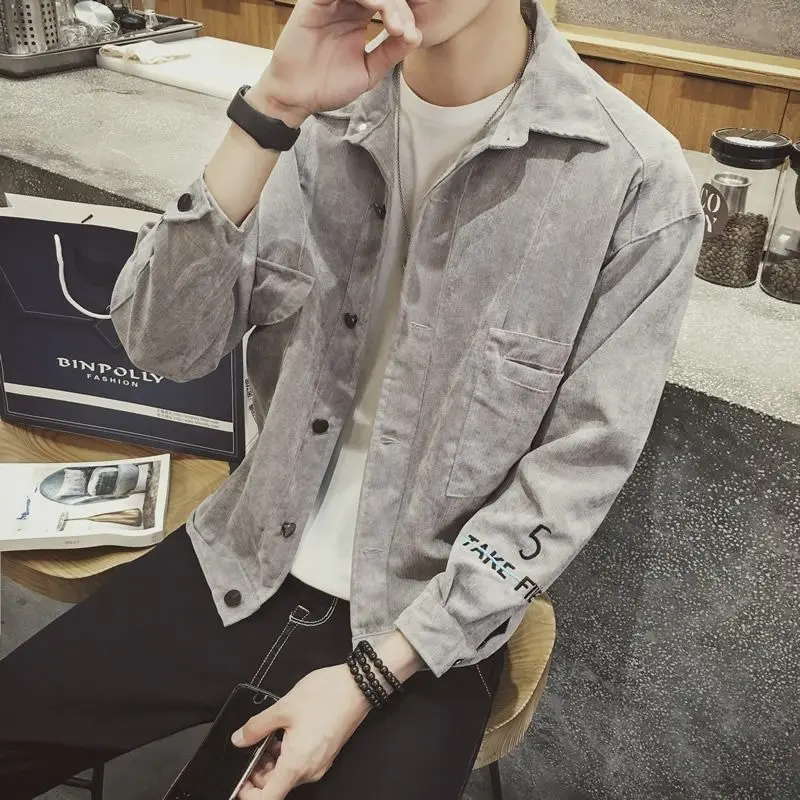 Áo Khoác Nam, Hàng Mới Về Mùa Thu, Áo Khoác Denim, Phong Cách Hàn Quốc, Hợp Xu hướng, Dáng Ôm, Thường Ngày, Đẹp Trai, Thích Hợp Cho Mùa Xuân Và Mùa Thu, Đồng Phục Bóng Chày, Phong Cách Học Sinh, 2024