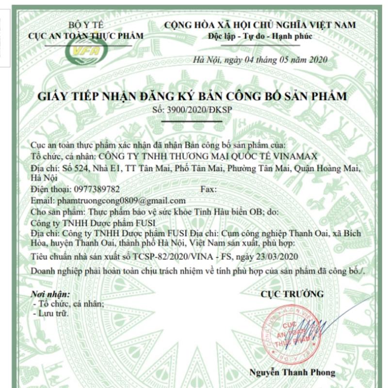 Tinh Chất Hàu OB Việt Nam - Bổ sung kẽm cho người trưởng thành 2