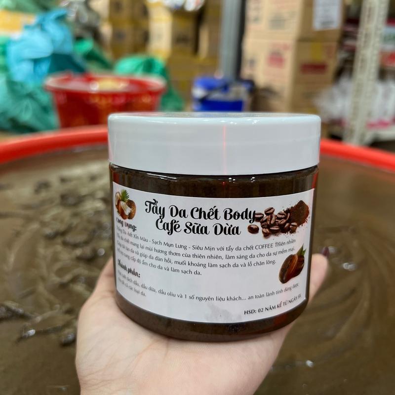 Tẩy tế bào chết cà phê sữa dừa chất cải tiến làm đẹp body và mặt hủ 500gr Skincare Women