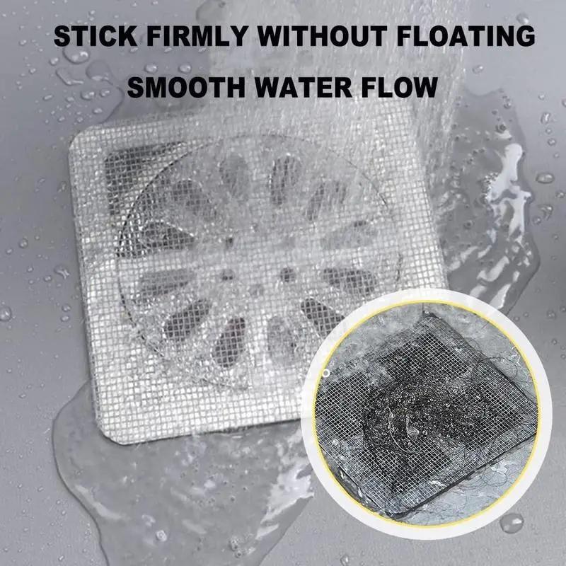 Disposable Drain Cover, 20pcs/box Hair Catcher Mesh Sticker for Shower, Sink, Bathtub, Kitchen, Easy Hair & Debris Prevention, Bathroom Gadgets 5
