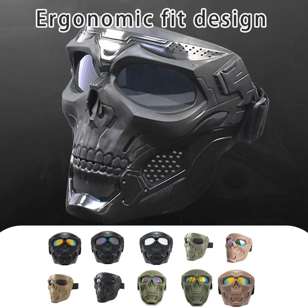 Bicycle Skull Style Mask Welding Mask Motorcycle Goggles Riding Dust-proof Mask Harley Vintage