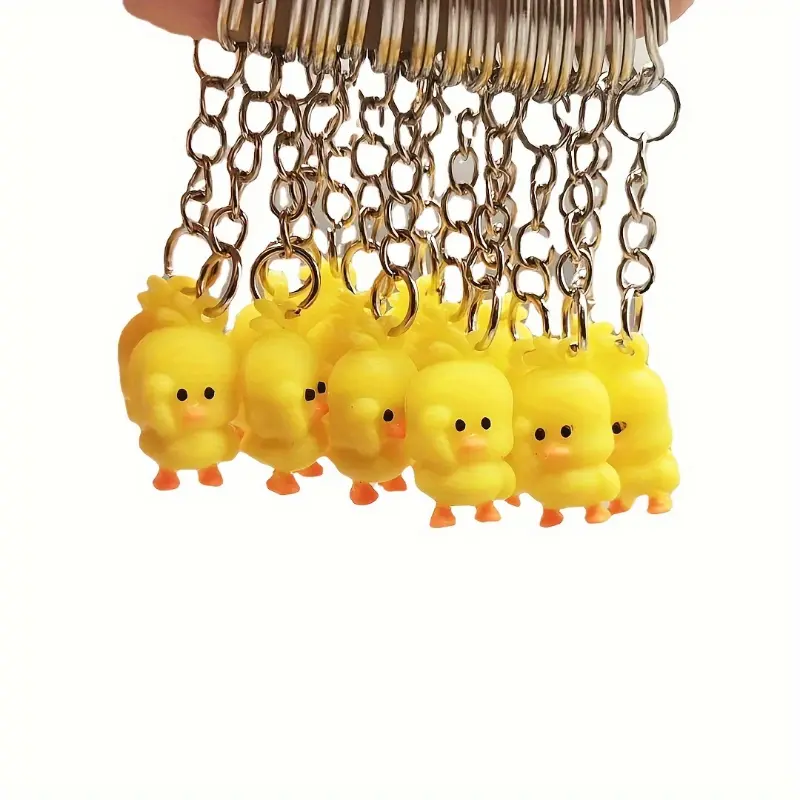 Dancing Yellow Duck Keychain - Creative PVC Doll Charm for Phones & Party Favors 4