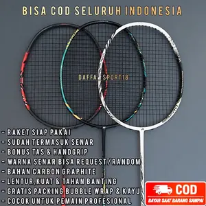 Raket Badminton Bulu Tangkis Impor Siap Pakai Gratis Tas Dan Grip