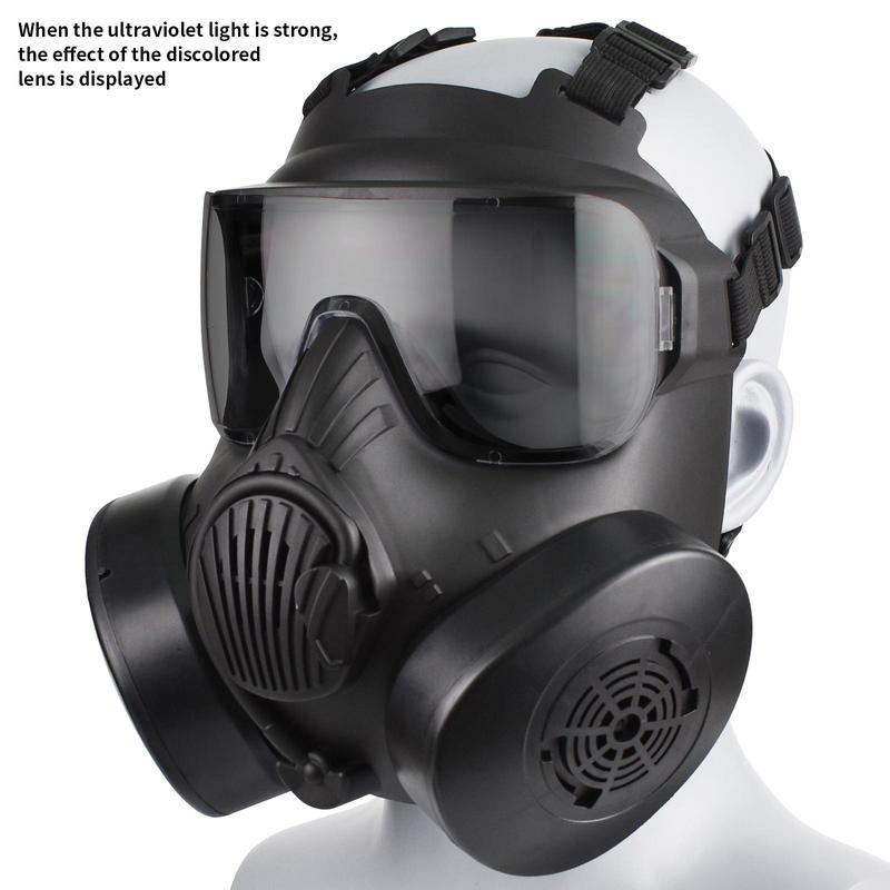 Full Face Mask, Face Cover with Ventilation Holes & Adjustable Strap & Sponge Nose Pad & Color-changing PC Reinforced Lens, Real-life CS Tactical Equipment 9