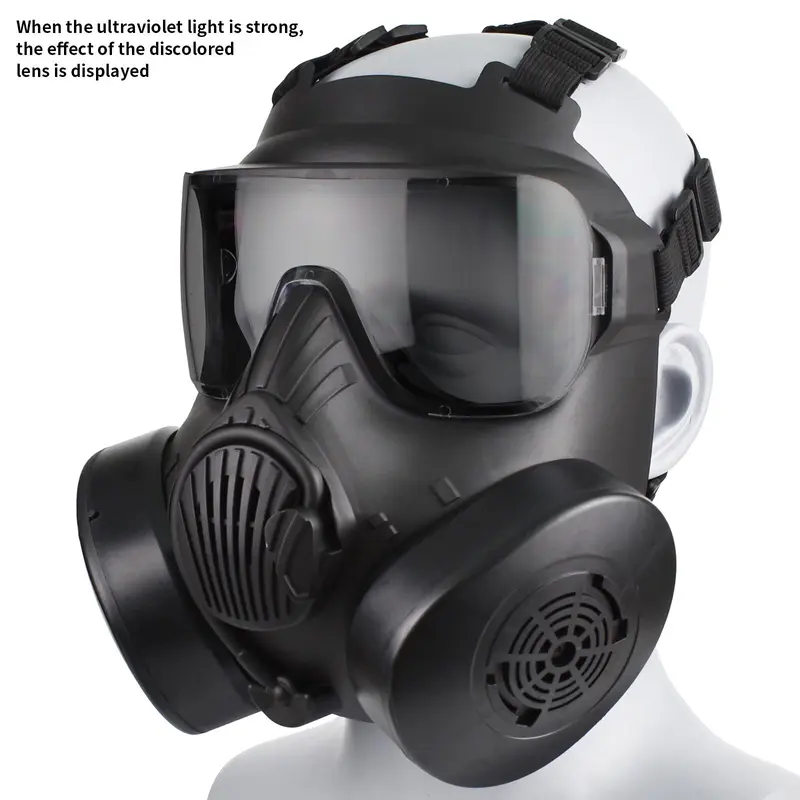 Full Face Mask, Face Cover with Ventilation Holes & Adjustable Strap & Sponge Nose Pad & Color-changing PC Reinforced Lens, Real-life CS Tactical Equipment 8