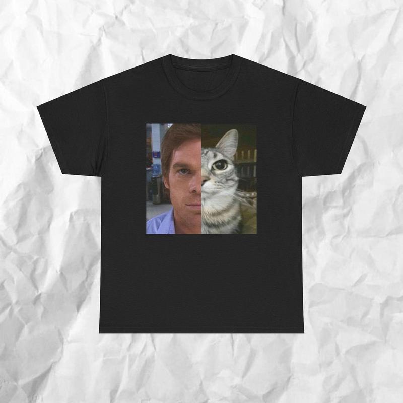 Dext Morgan Tee, Funny Cat Meme Shirt, Unisex Heavy Cotton T-Shirt, Gift for Dexter Fans, TV Show Fan Tee, Funny Graphic Tee, 1