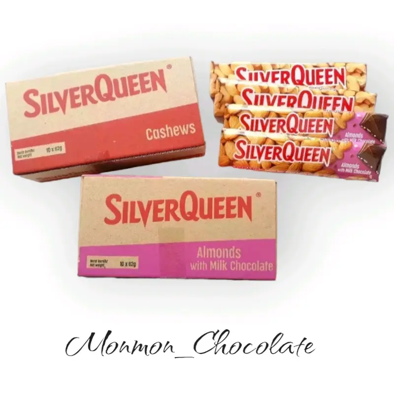 Coklat SilverQueen 55gr x 10pcs Mede & Almond Camilan Chocolate Manis Cemilan 5