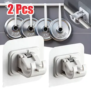 2Pcs Quality Braket Serbaguna Braket Tiang Gorden Hook Tiang Gorden Tempel Gorden Kolong Dapur Kokoh Tanpa Paku