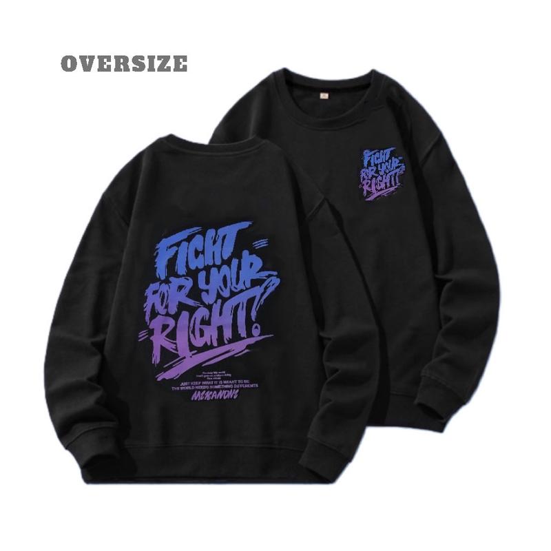 ÁO SWEATER HOODIE UNISEX NAM NỮ OVERSIZE FIGHT YOUR RIGHT CÓ BIGSIZE từ 35kg đên 100kg chất nỉ đẹp Menswear 1