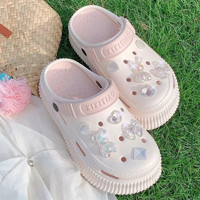 Giày Coros, Đế Xuồng Ưa Nhìn, Dành Cho Nữ, Thích Hợp Cho Mùa Hè Và Các Hoạt Động Ngoài Trời, Thời Trang, Phong Cách Cổ Tích Ngọt Ngào, Không Trơn Trượt, Với Kim Cương Giả Pha Lê, Thích Hợp Cho Các Hoạt Động Bãi Biển, Năm 2025 0