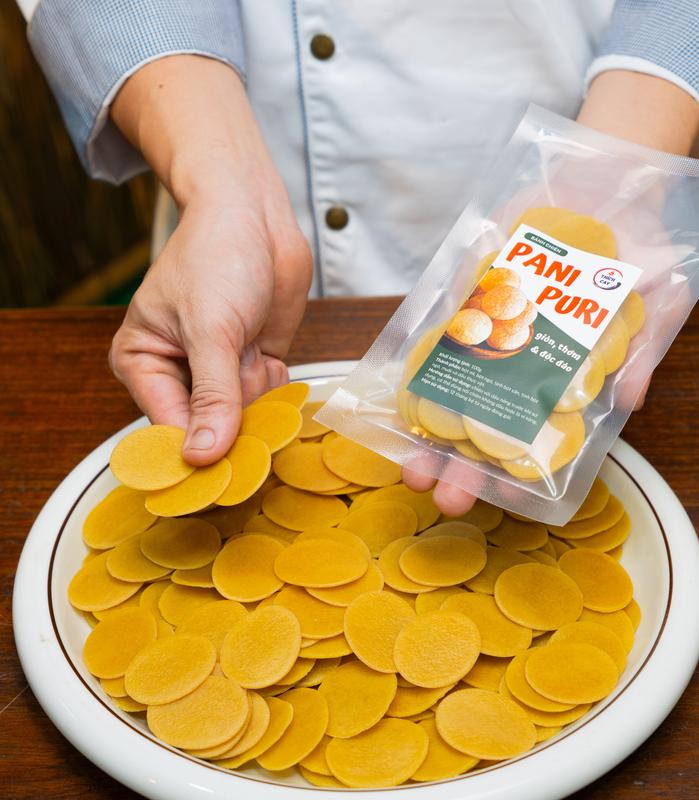 Deal độc quyền livestream Bánh Pani Puri Tết 100g chiên giòn phồng tròn to thơm lạ miệng Snack Food